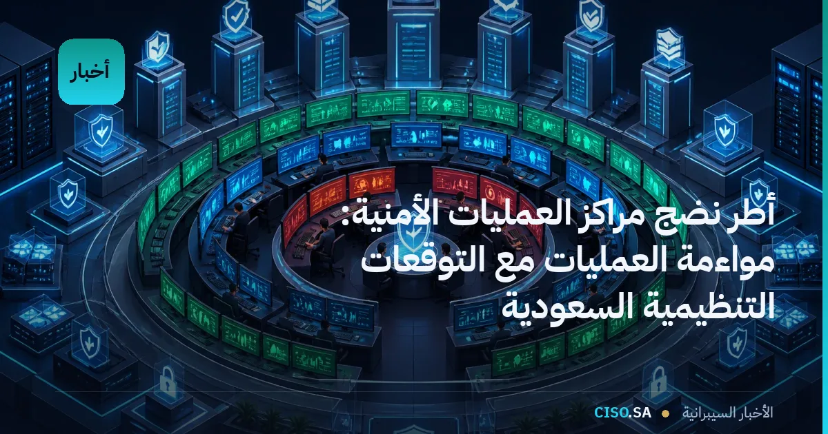 أطر نضج مراكز العمليات الأمنية: مواءمة العمليات مع التوقعات التنظيمية السعودية