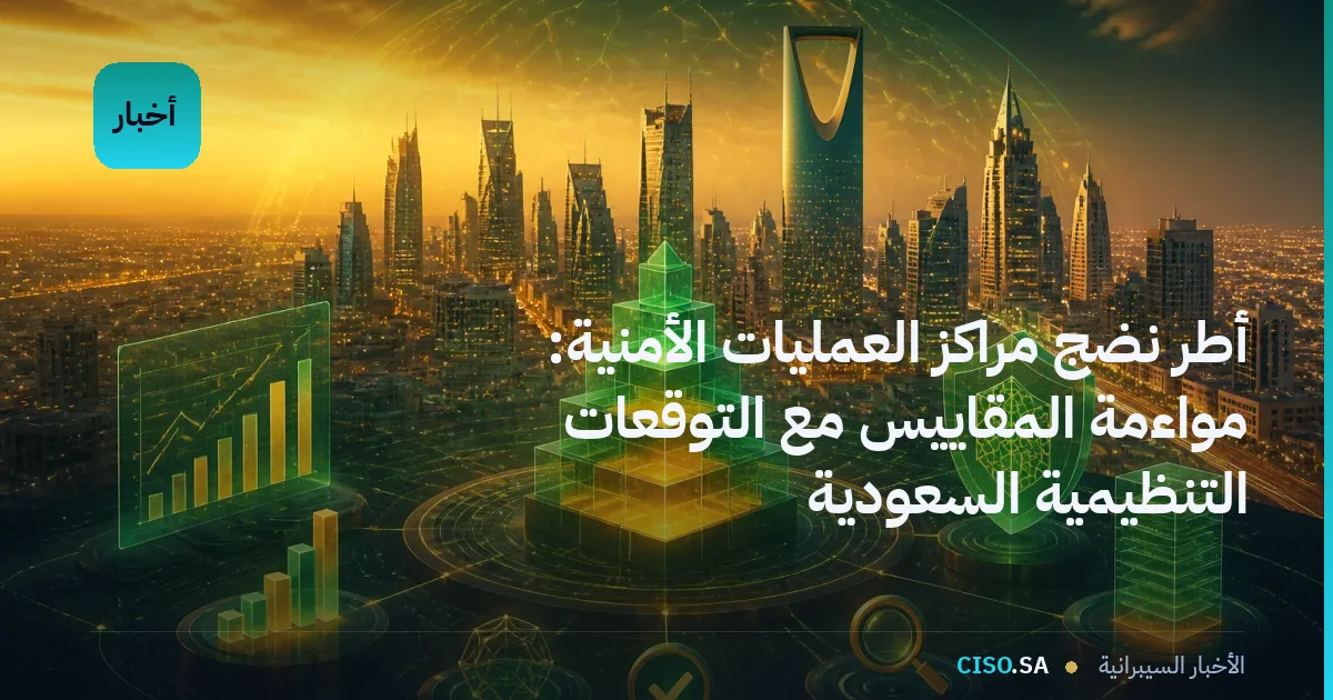 أطر نضج مراكز العمليات الأمنية: مواءمة المقاييس مع التوقعات التنظيمية السعودية