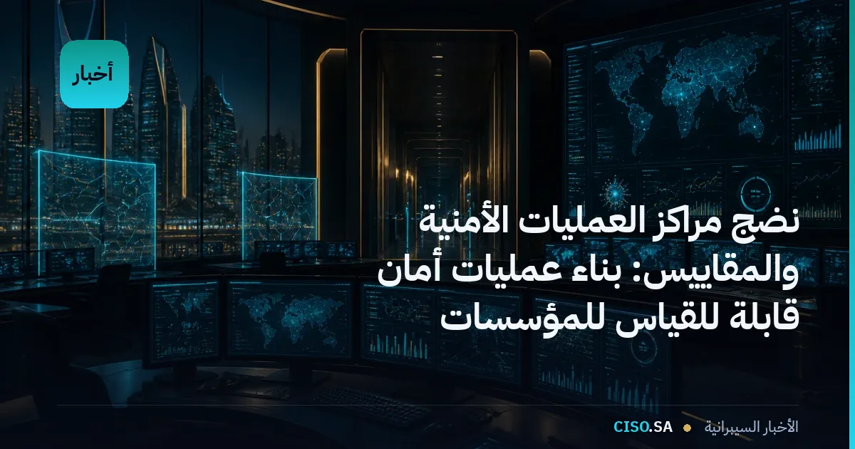 نضج مراكز العمليات الأمنية والمقاييس: بناء عمليات أمان قابلة للقياس للمؤسسات السعودية