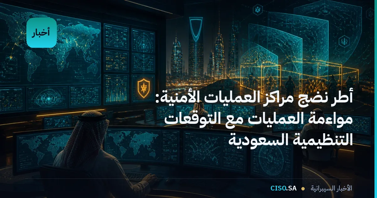 أطر نضج مراكز العمليات الأمنية: مواءمة العمليات مع التوقعات التنظيمية السعودية