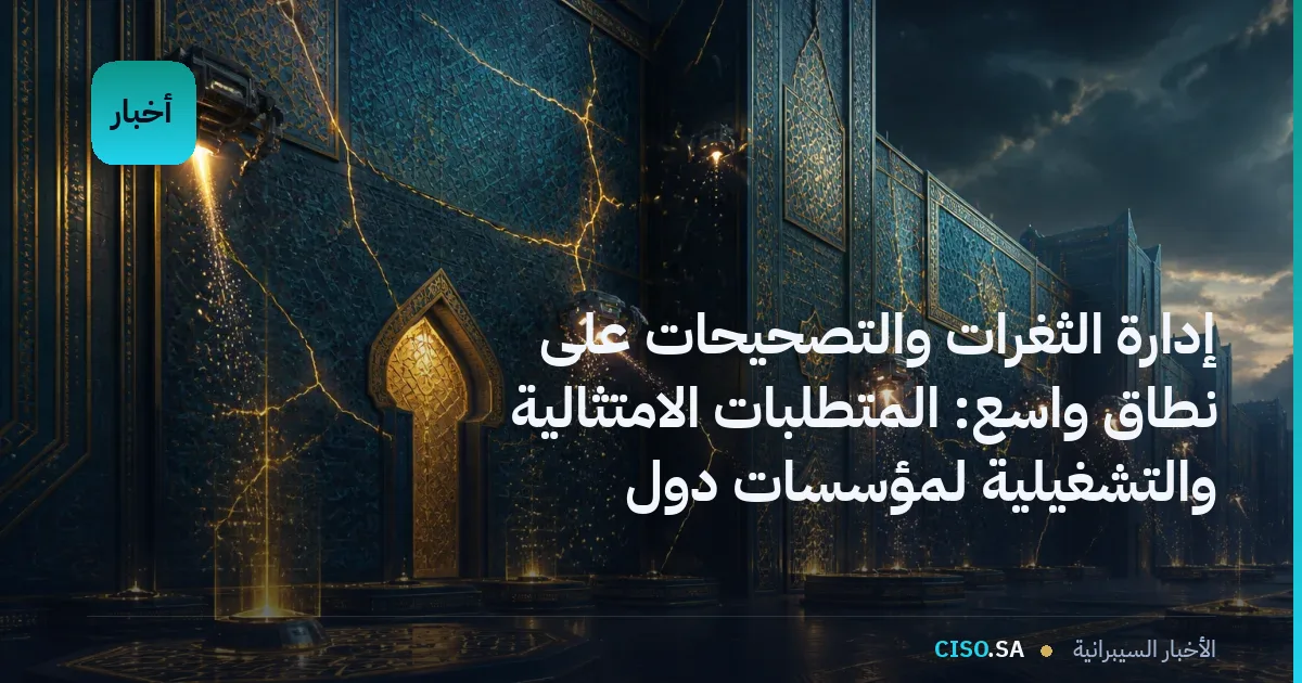 إدارة الثغرات والتصحيحات على نطاق واسع: المتطلبات الامتثالية والتشغيلية لمؤسسات دول مجلس التعاون