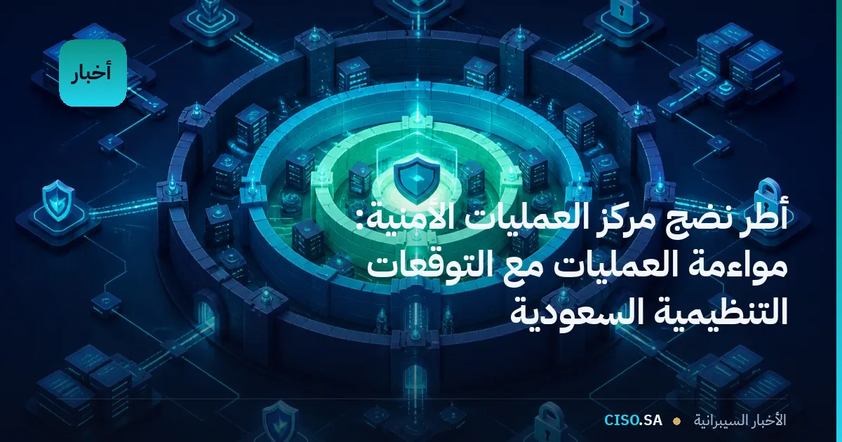 أطر نضج مركز العمليات الأمنية: مواءمة العمليات مع التوقعات التنظيمية السعودية